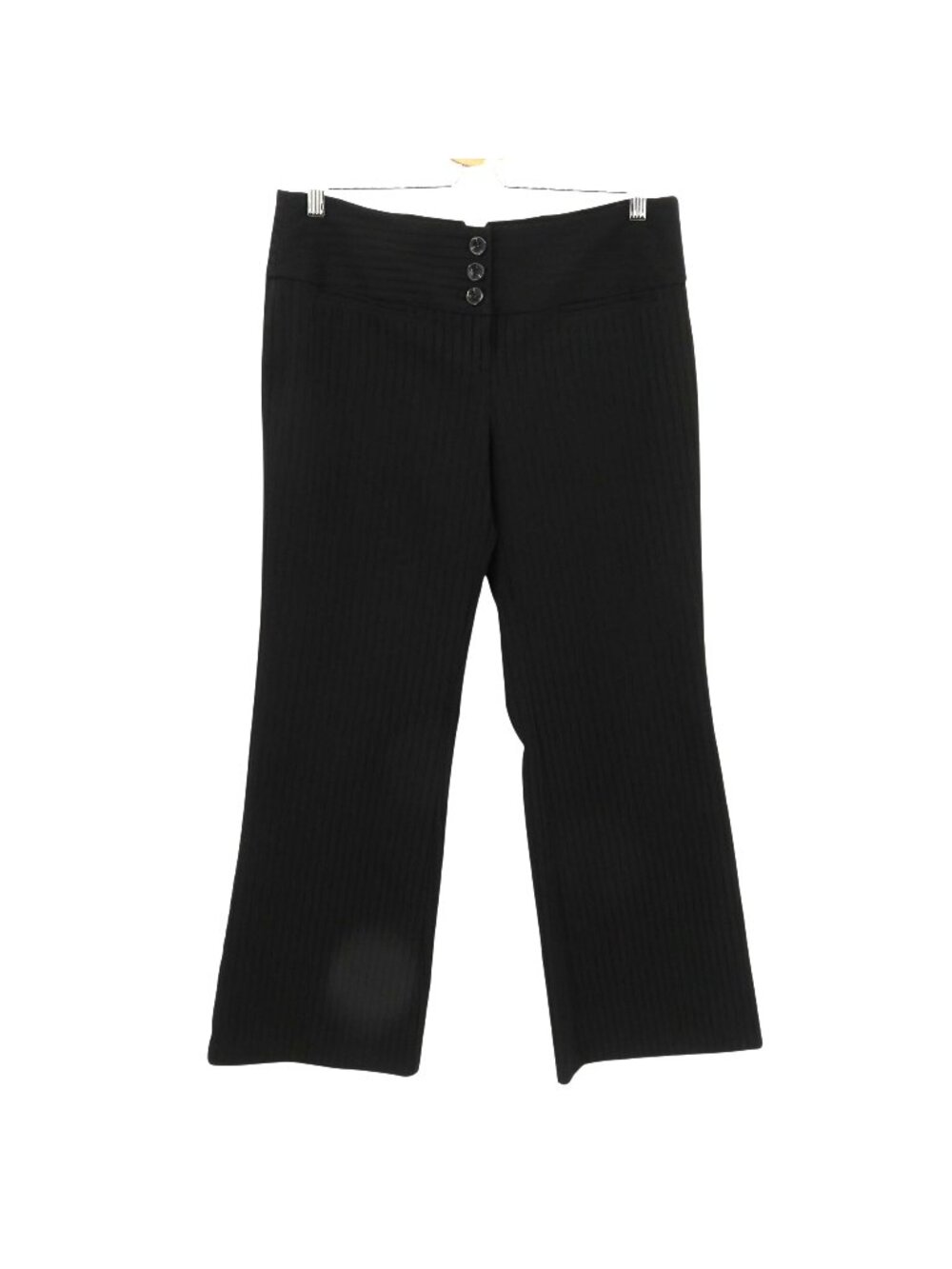 Y2K Star City Junior 11 Black Velvet Striped Trouser Dress Career Pants Cinched